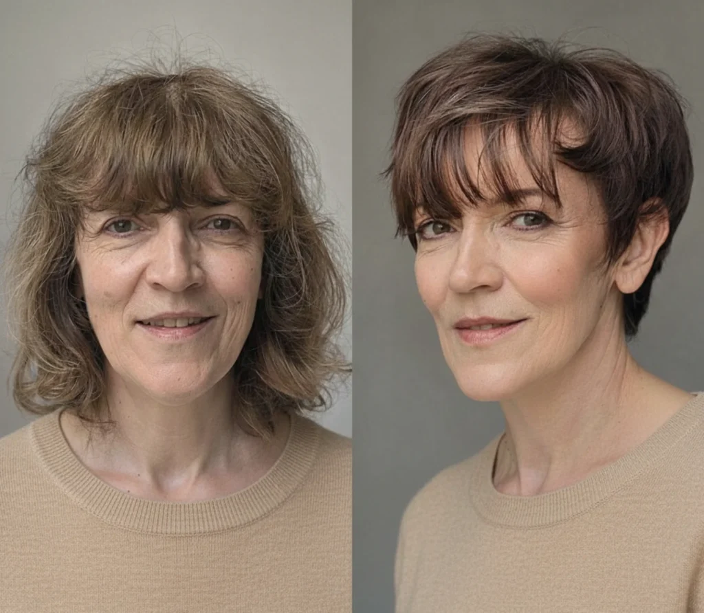 Sanfte Pixie-Verwandlung für feines Haar