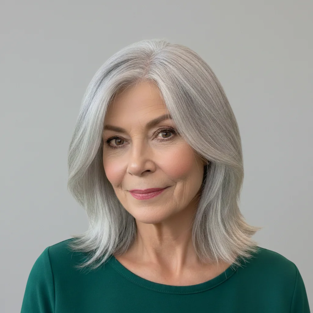 Schulterlanger Schnitt mit Stufen die das Gesicht umrahmen