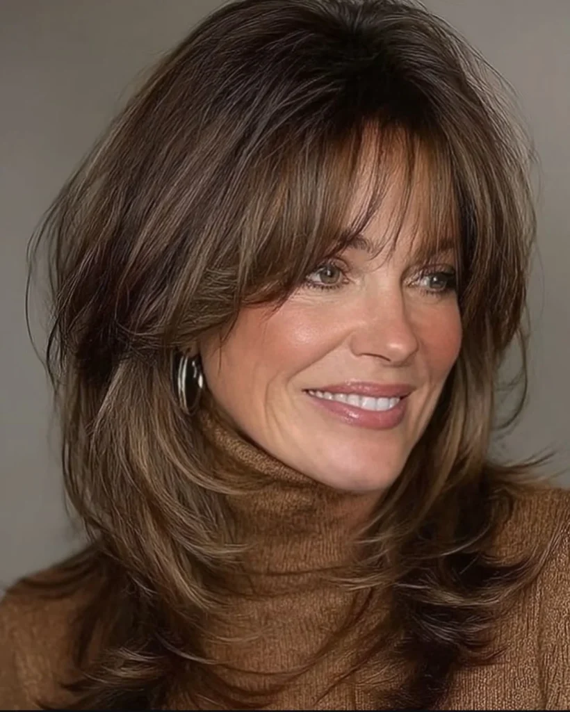 Schulterlanger Shag mit leichtem Pony