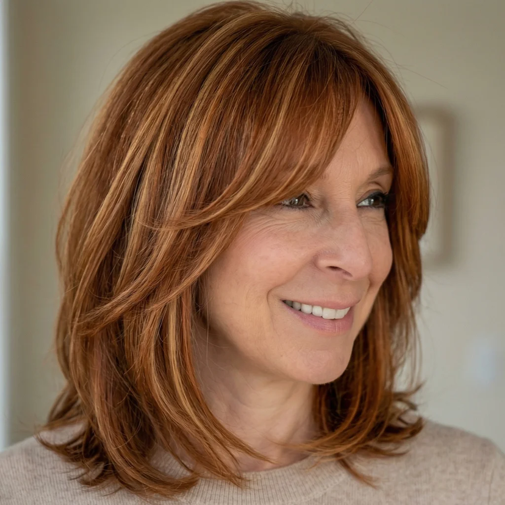 Seitlich geföhnter Pony