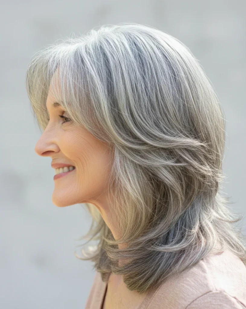 Silberner Stufenschnitt