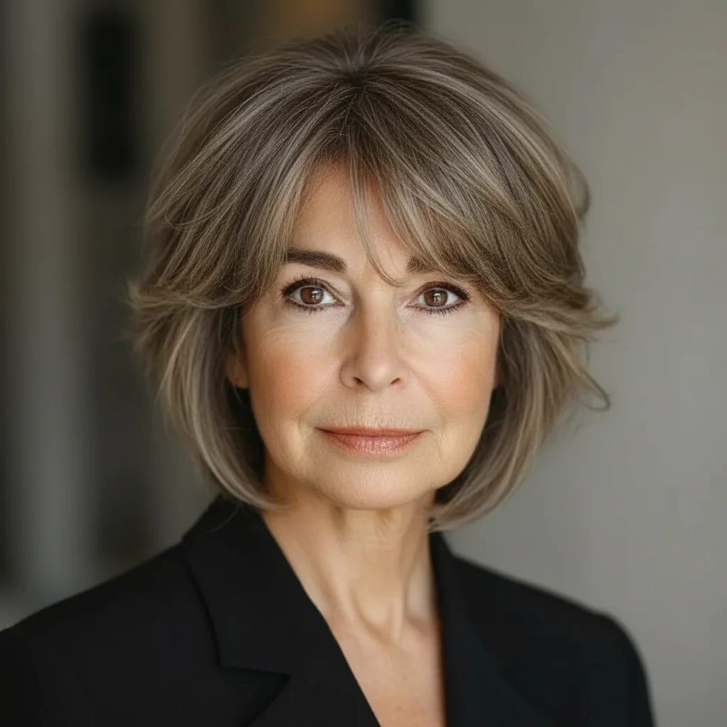 Soft Shag mit gefiederter Krone und rauchigen Taupe-Tönen