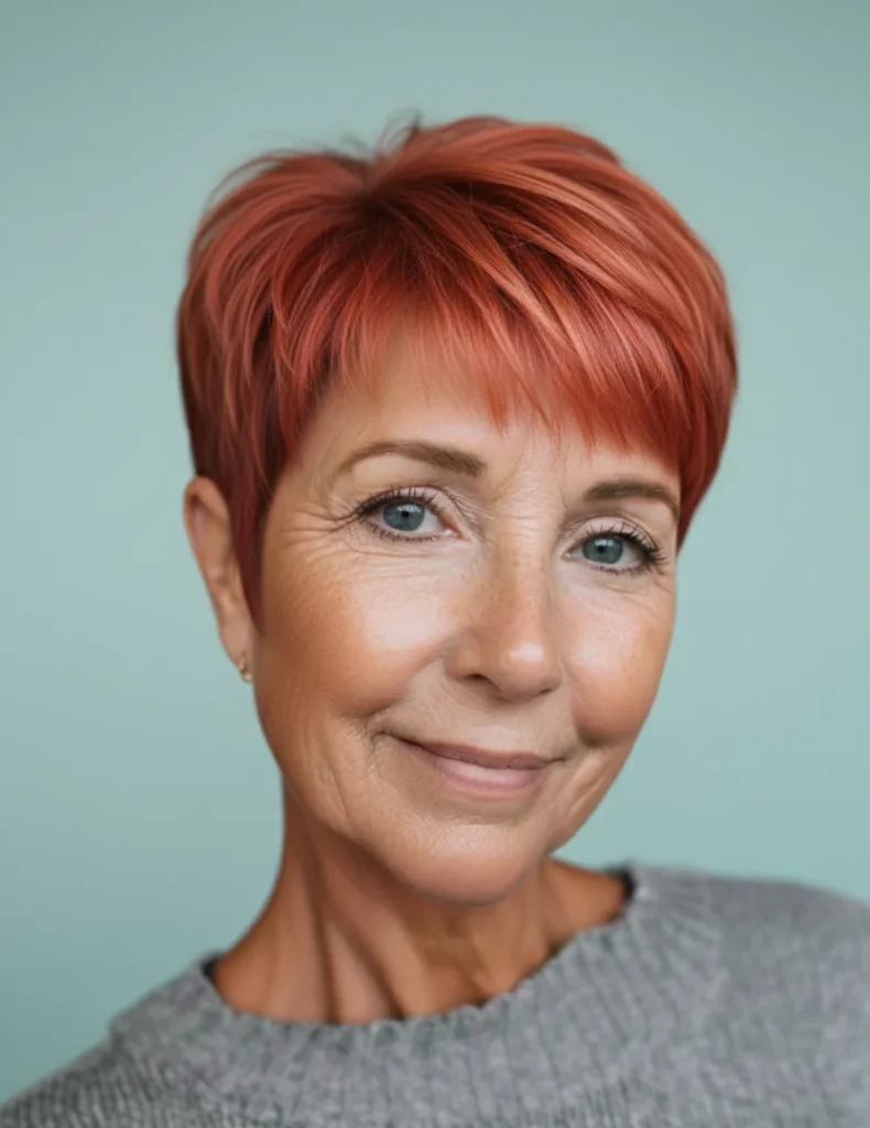 Strukturierter kurzer Pixie-Schnitt mit weichem Pony