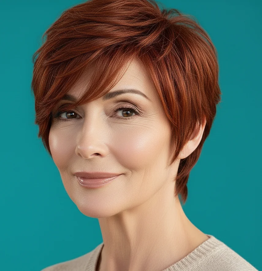 Stufiger Pixie-Bob mit seitlich gefegtem Pony