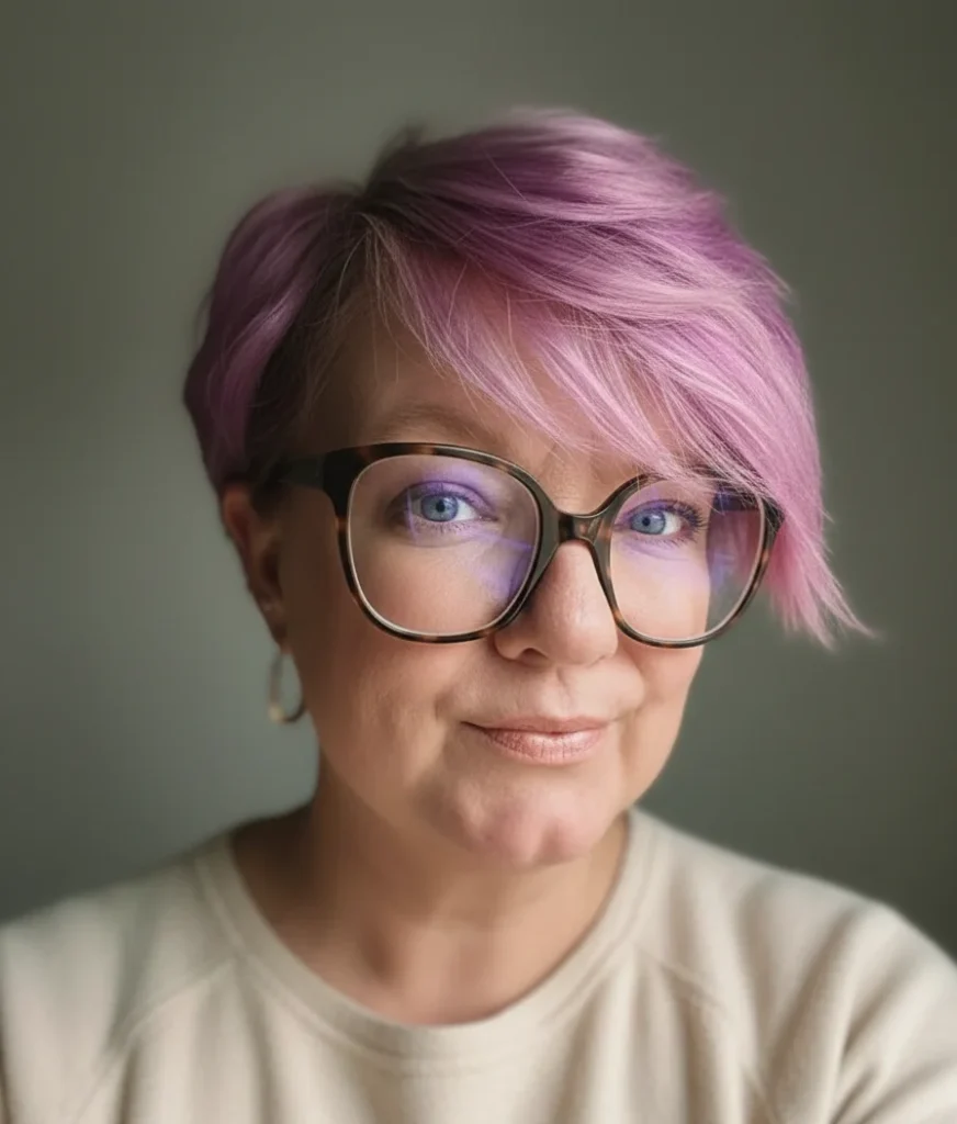 Stufiger Pixie-Schnitt mit seitlich gefegtem Pony