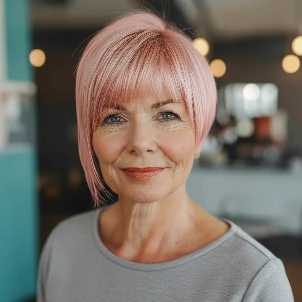 Stufiger asymmetrischer Schnitt mit Roségold-Akzenten