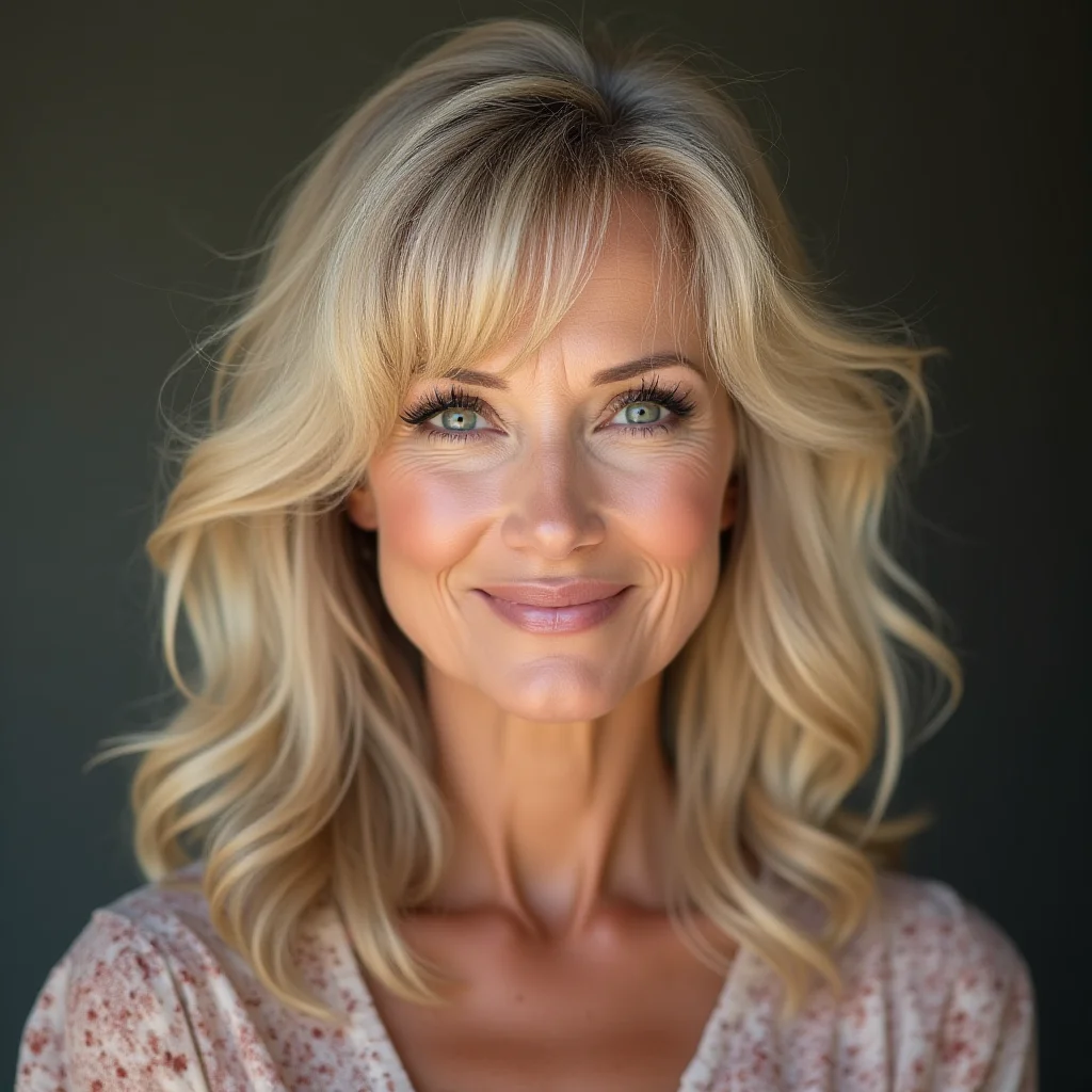 Weiche gefiederte Stufen mit zarten Ponyfransen