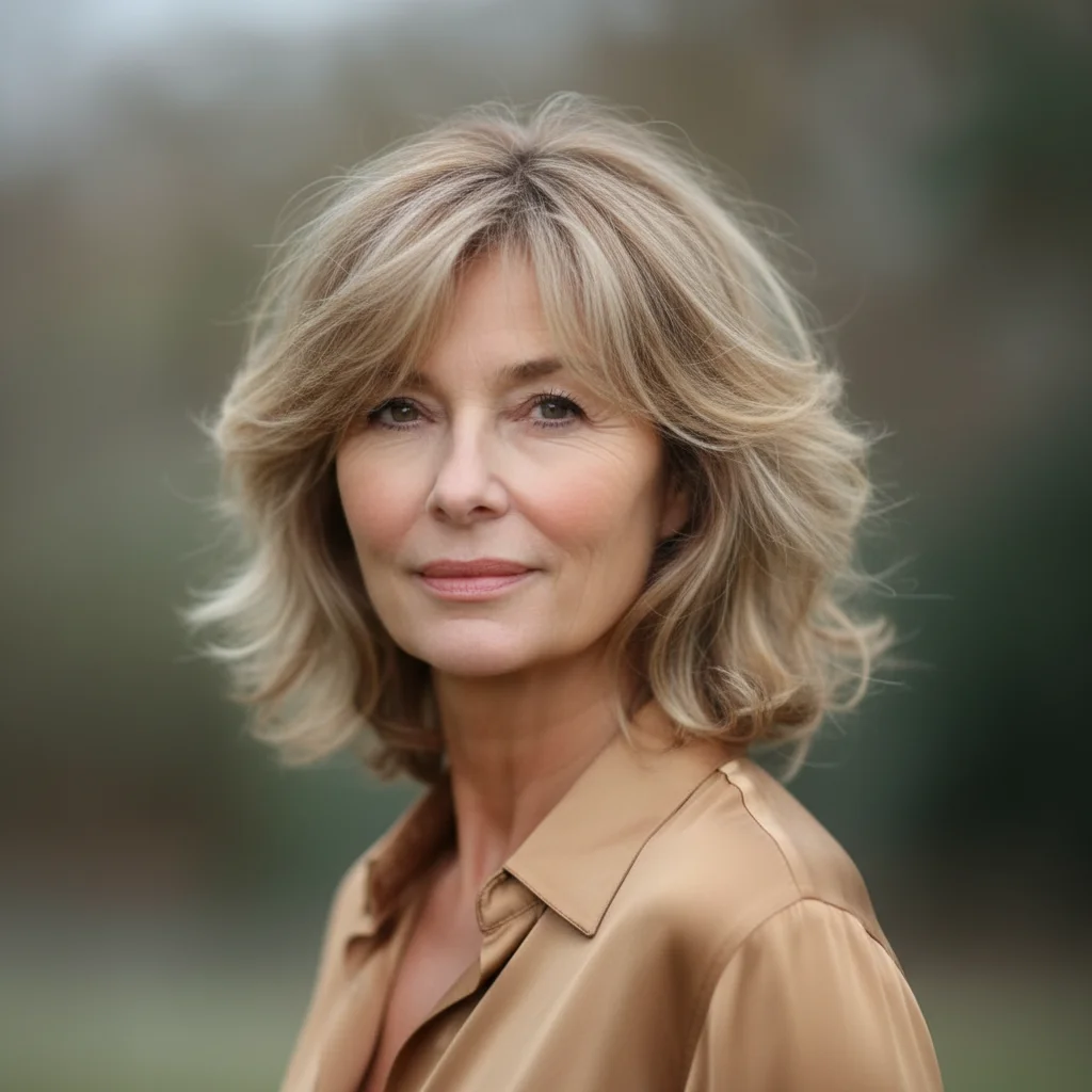 Weicher Shag mit leichten Wellen und Champagnerblond