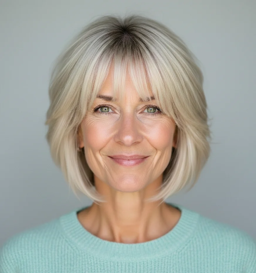 Weicher gestufter Bob mit Vorhangpony