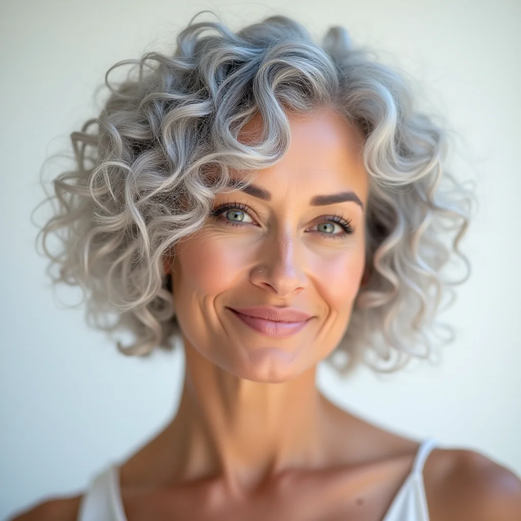 Weicher lockiger Kurzhaarschnitt