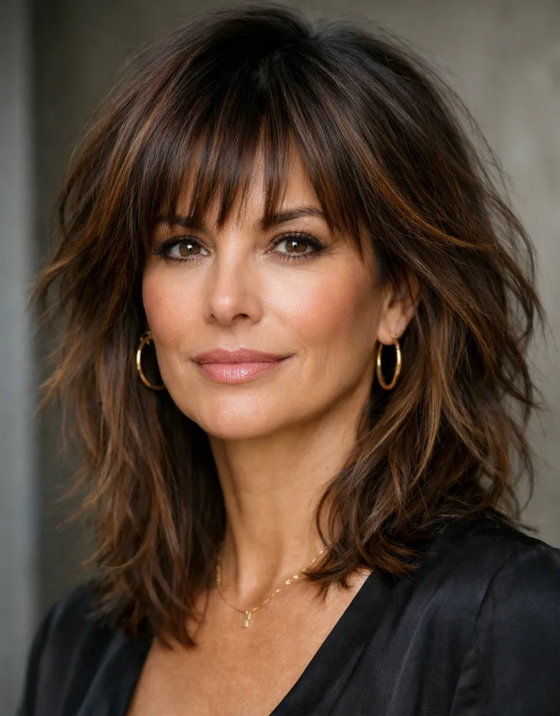 Zerzauste Stufen mit stückigem Pony