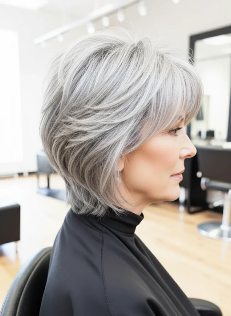 Zerzauster Pixie-Shag mit gesichtsumrahmendem Pony