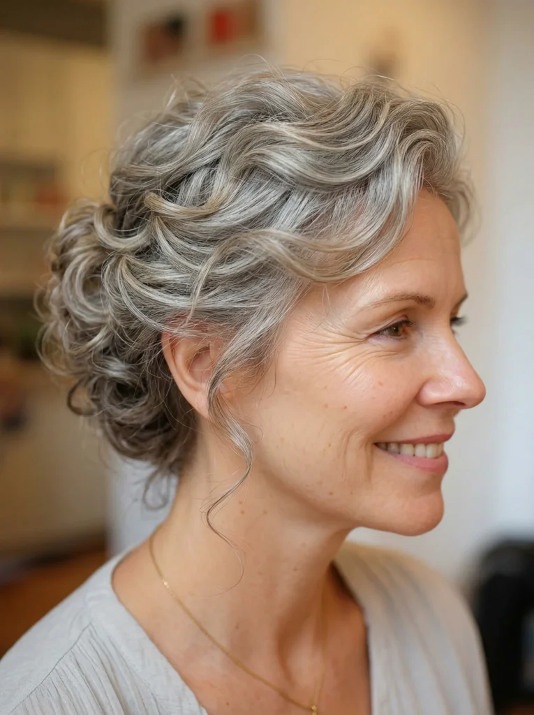 Elegante lockige Hochsteckfrisur