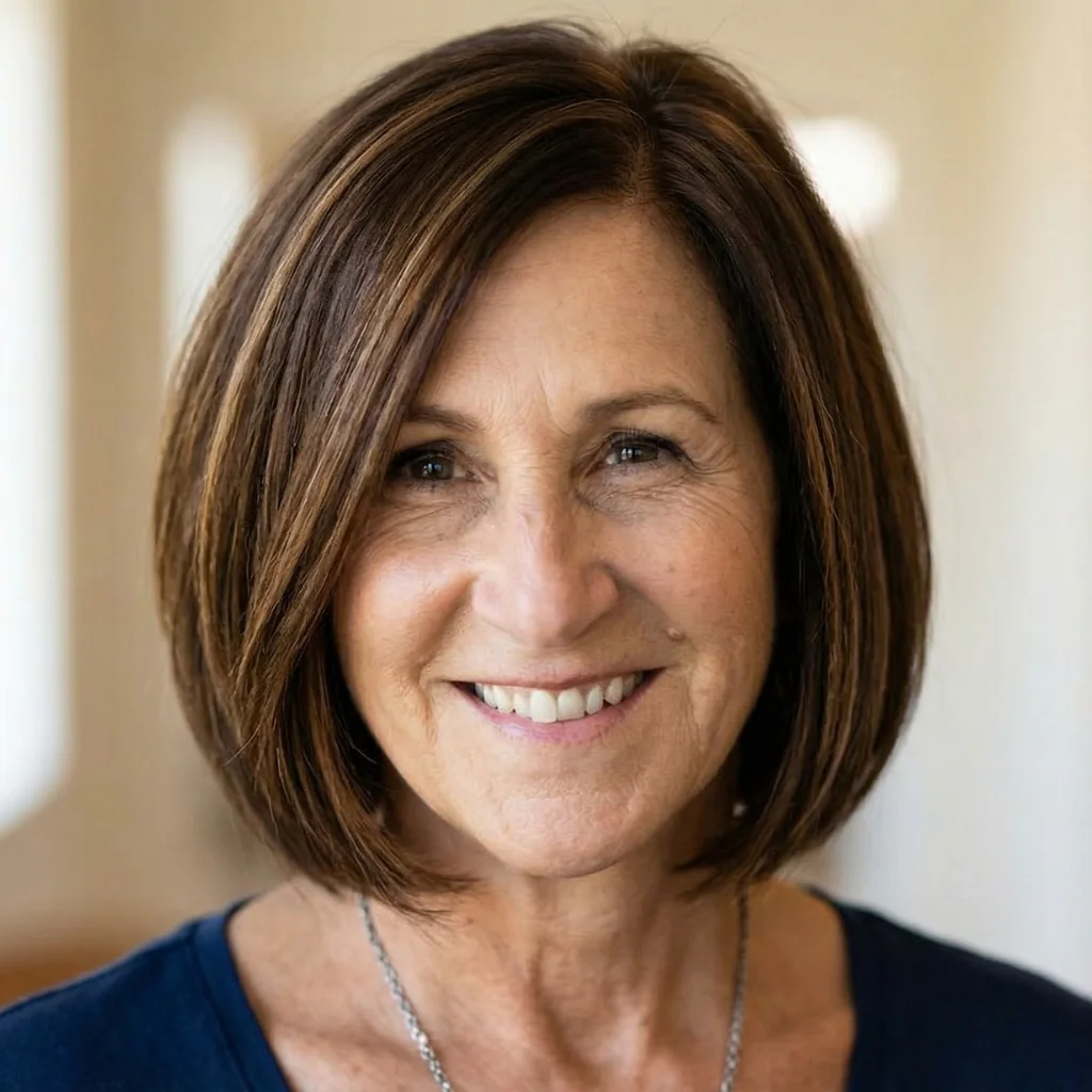 Klassischer Bob mit Seitenscheitel