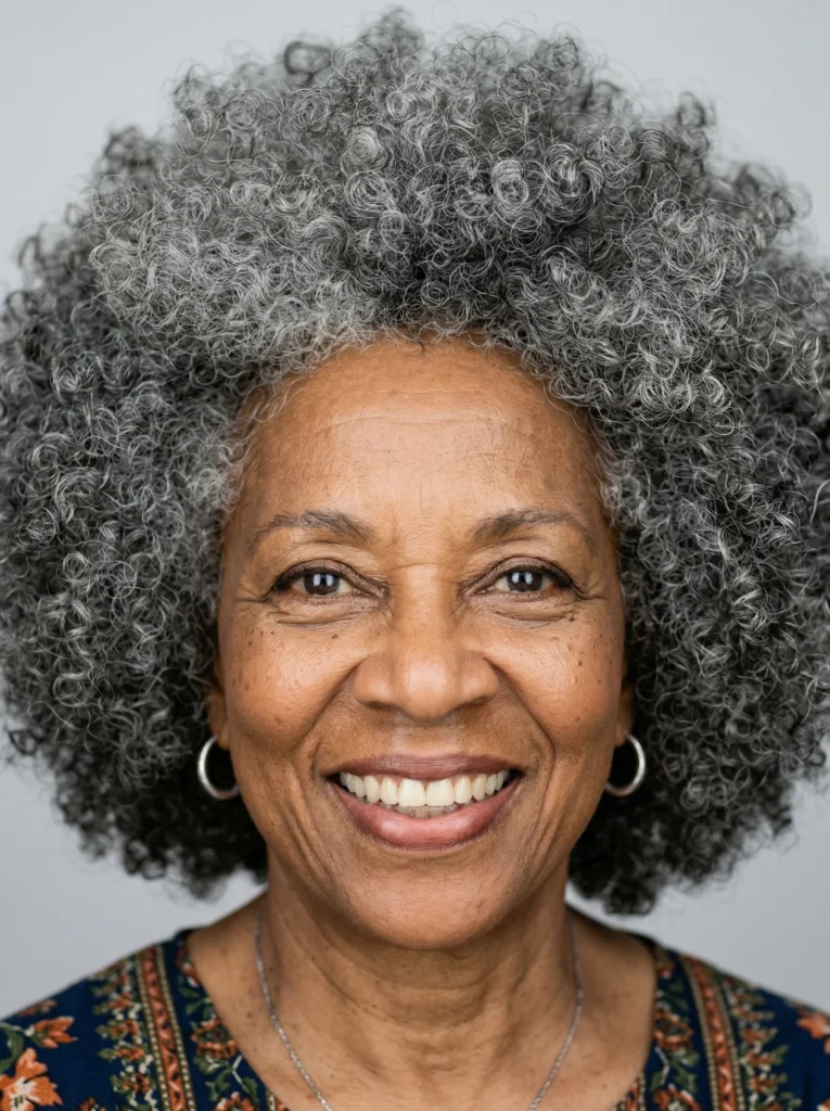 Klassischer rund geschnittener Afro