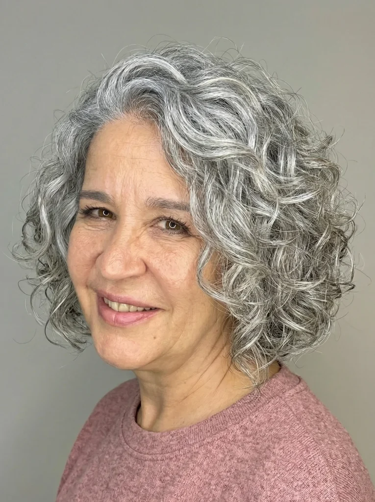 Kurzer lockiger Bob mit Stufen