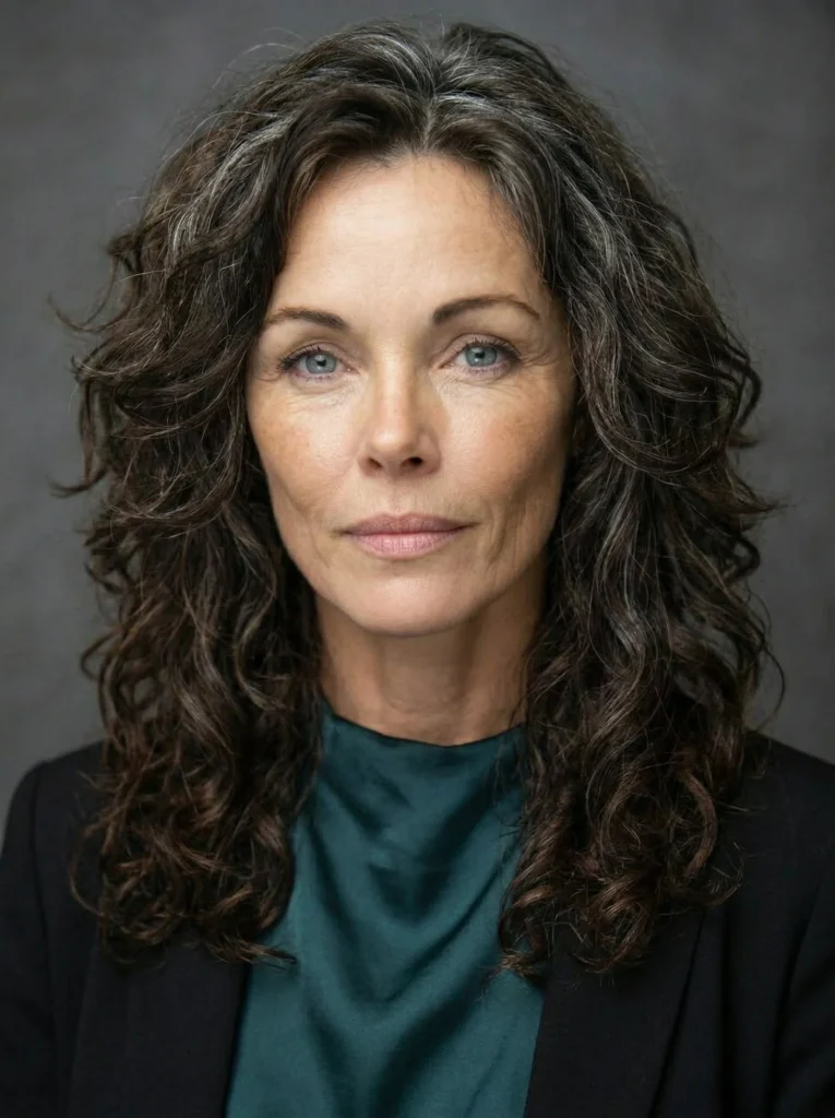 Lange gestufte natürliche Locken