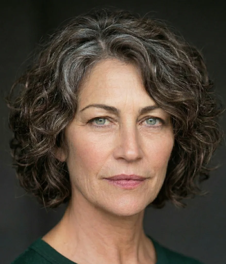 Lockiger Bob mit Seitenscheitel