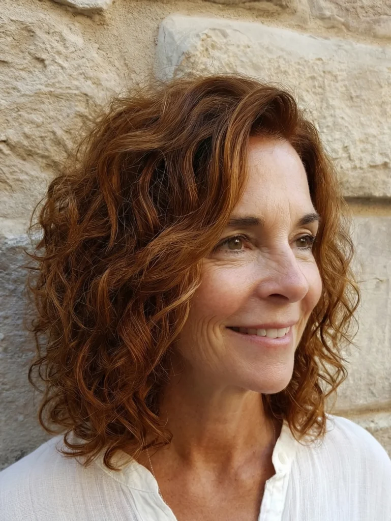 Schulterlange Locken mit Stufen