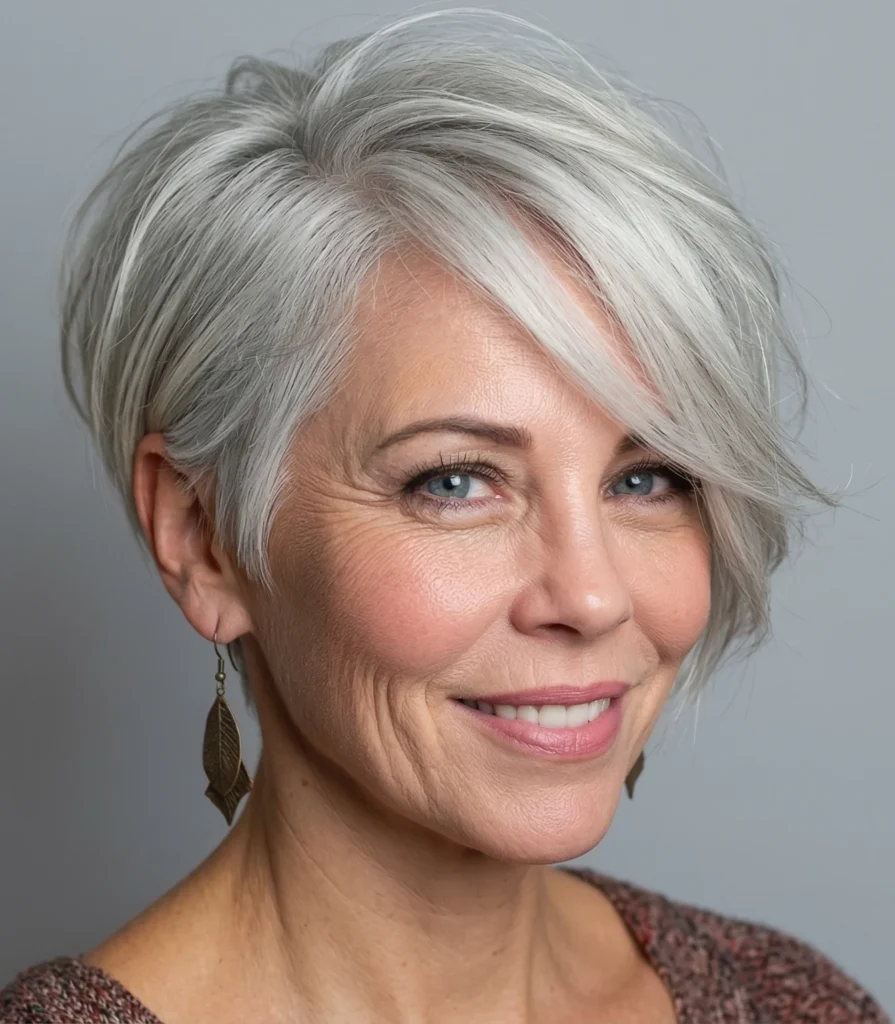 Seitlich geföhnter Pixie