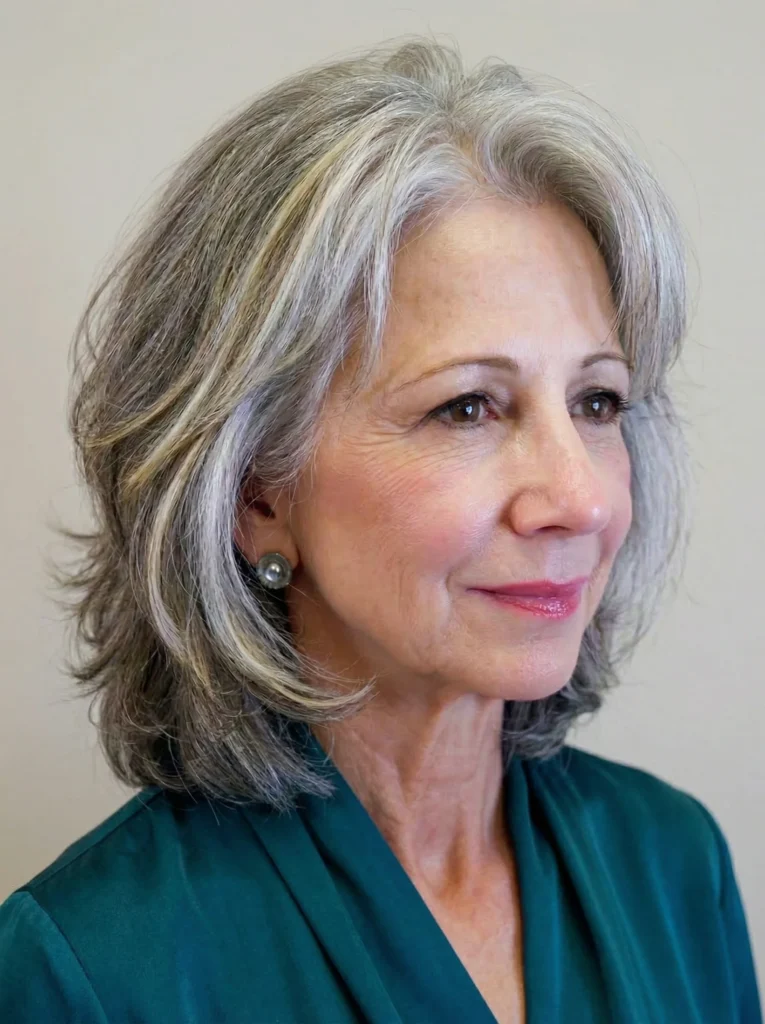 Weicher gestufter Lob mit Strähnchen die das Gesicht umrahmen