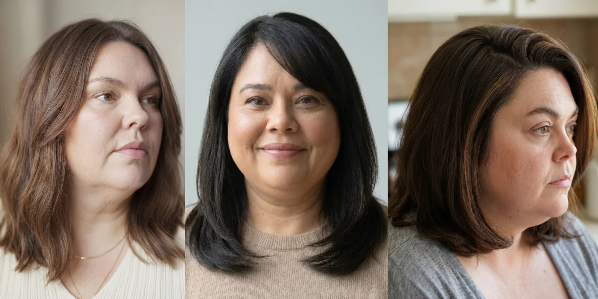 Du betrachtest gerade Schmeichelhafte Doppelkinn Frisuren für Mollige Frauen mit Rundem Gesicht ab 50