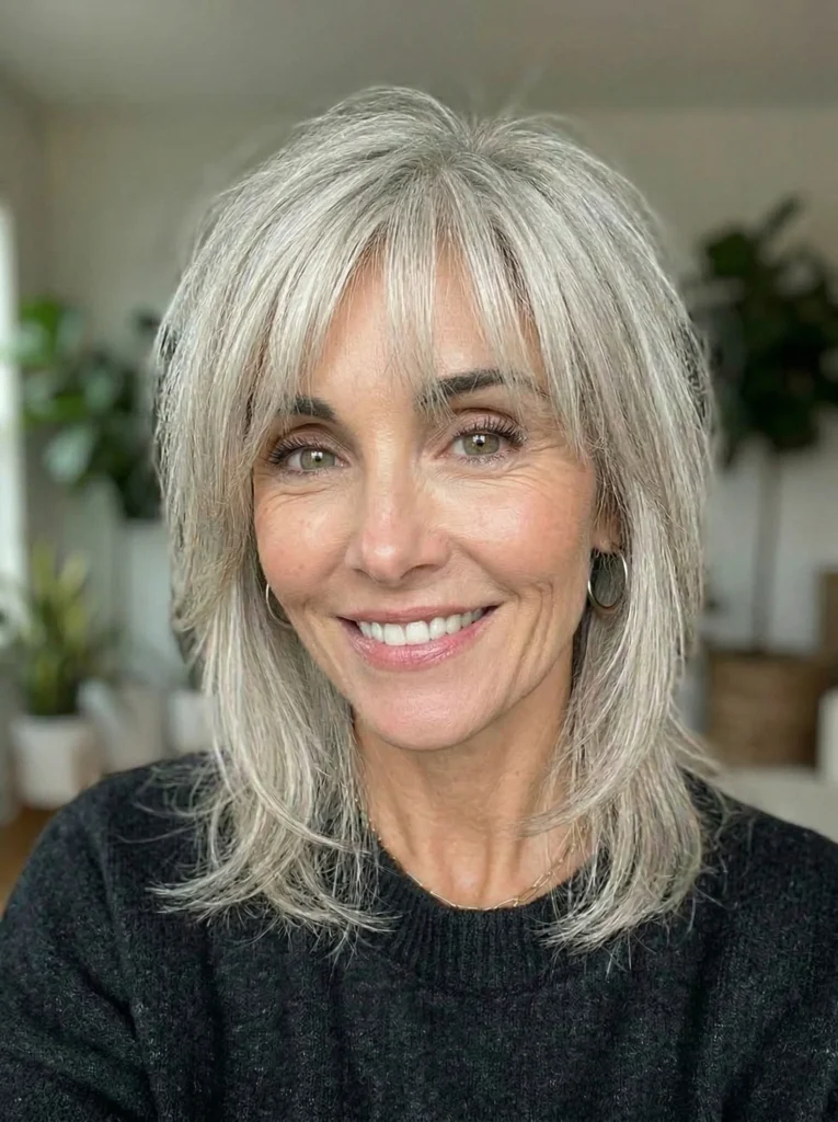 Feine Stufen mit silberblonden Tönen