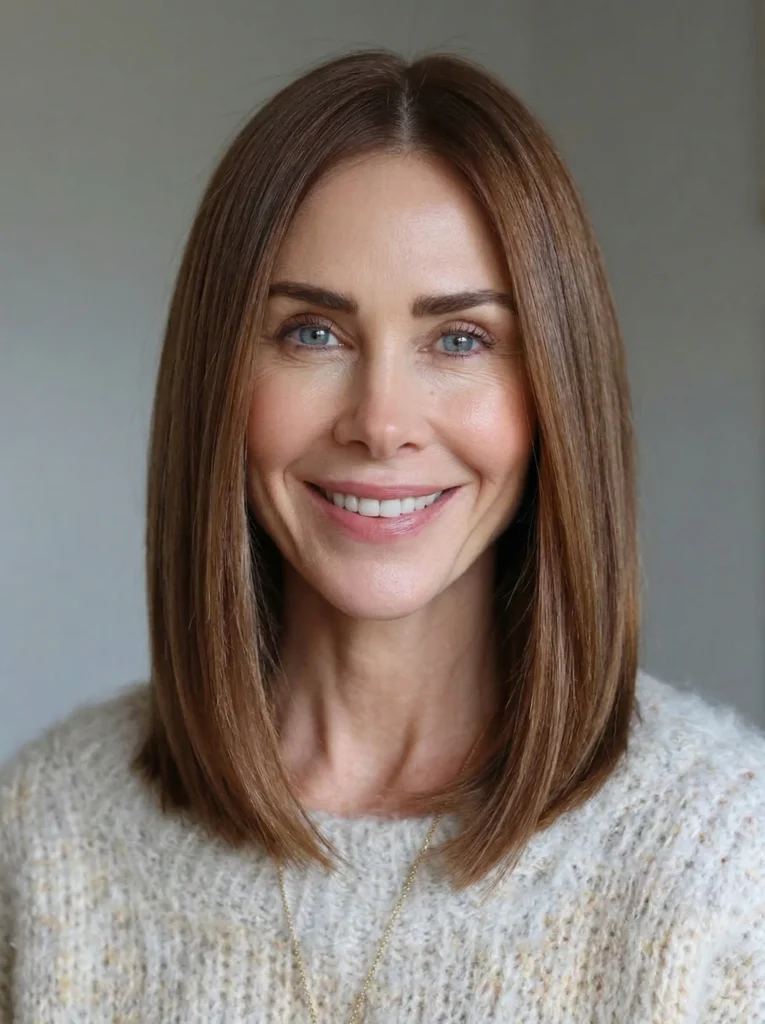 Glatter Lob mit Mittelscheitel