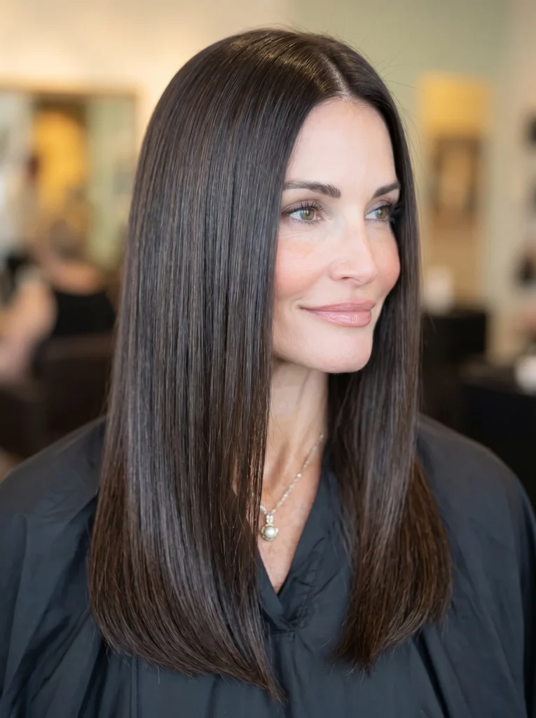 Glattes langes Haar mit Glanz
