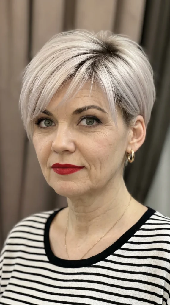 Seitlich geföhnter Pixie