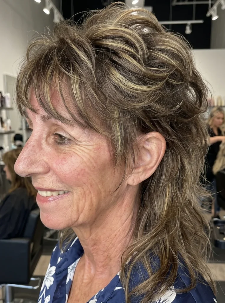 Voluminöser Blowout Mullet für Frauen ab 50