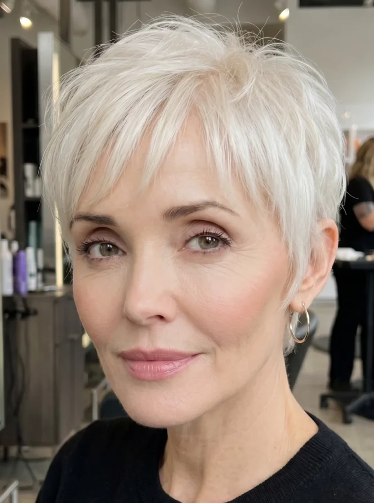 Pixie Schnitt mit feinem Pony für Frauen ab 50 mit weichem Look
