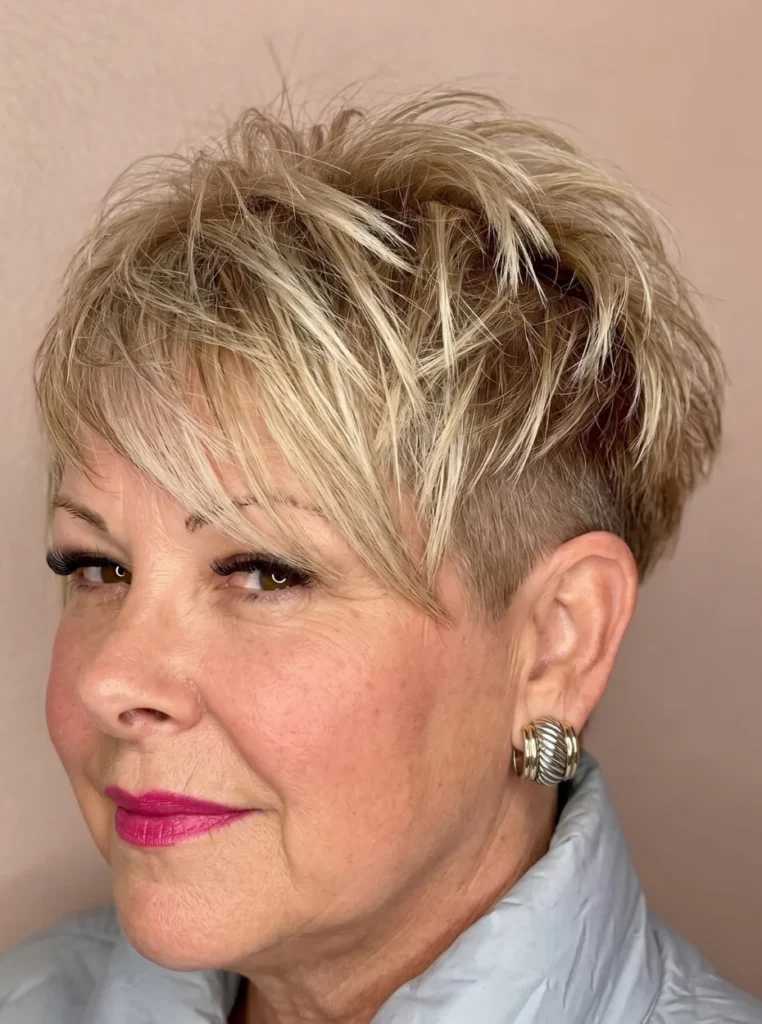 Pixie Schnitt mit Undercut für Frauen ab 50 mit modernem Stil