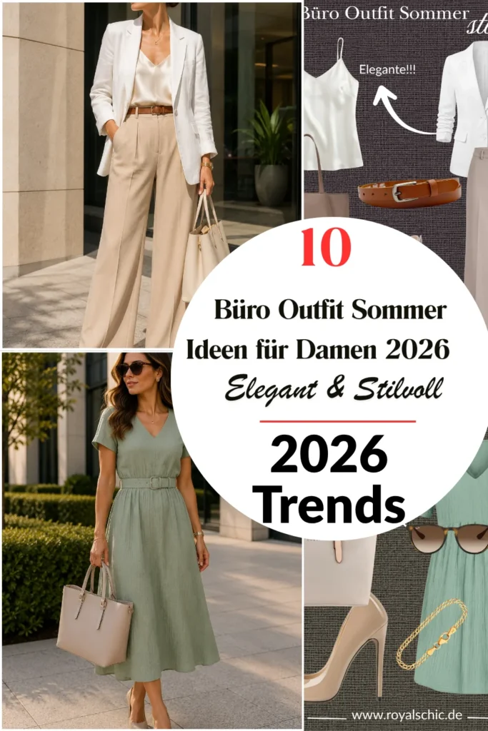 Büro Outfit Sommer Ideen für Damen 2026 mit eleganten Business Casual Looks und stilvollen Accessoires.